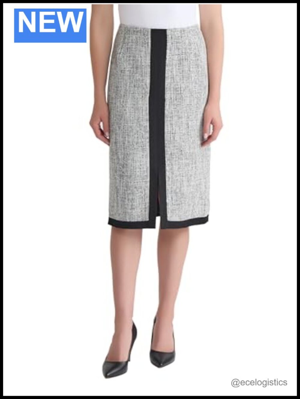 Kasper Women's Tweed Framed Below The Knee Skirt